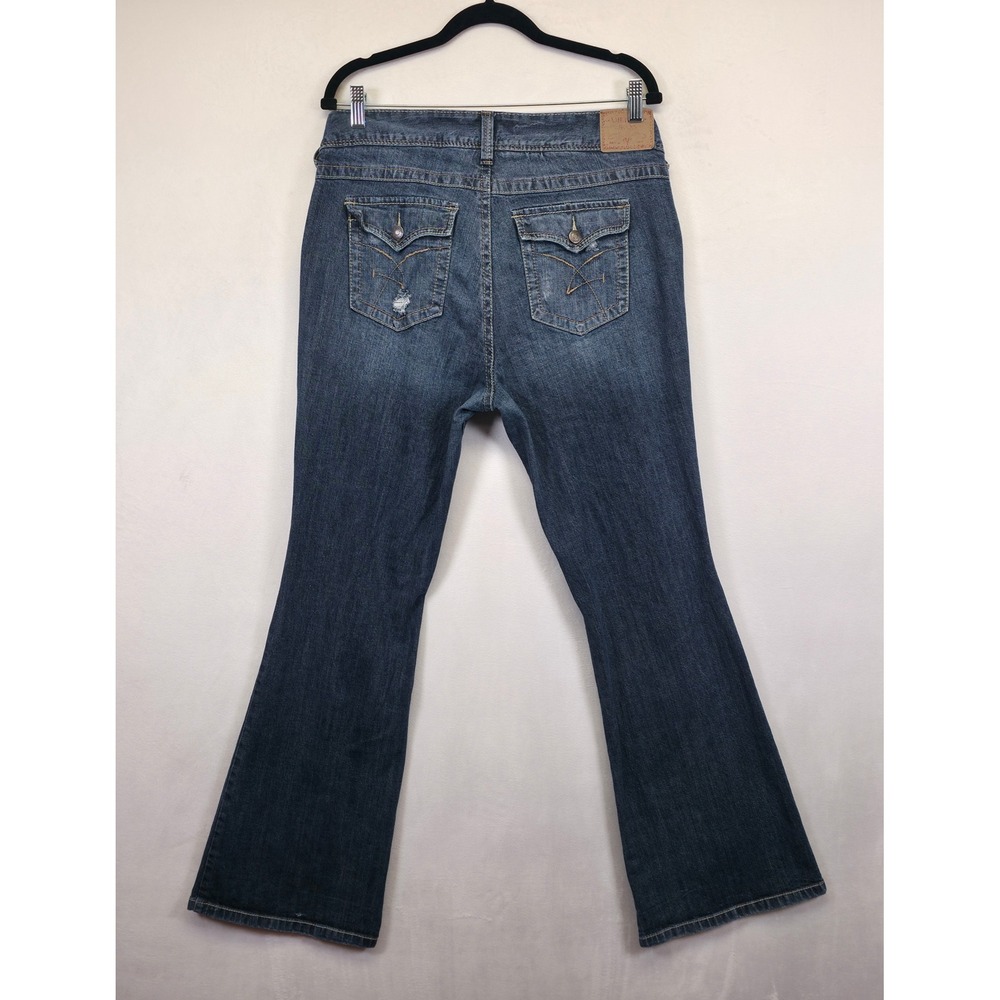 Amethyst‎ Jeans Womens 16 Distressed Y2K Low Rise Flared Denim Bootcut - Picture 10 of 14